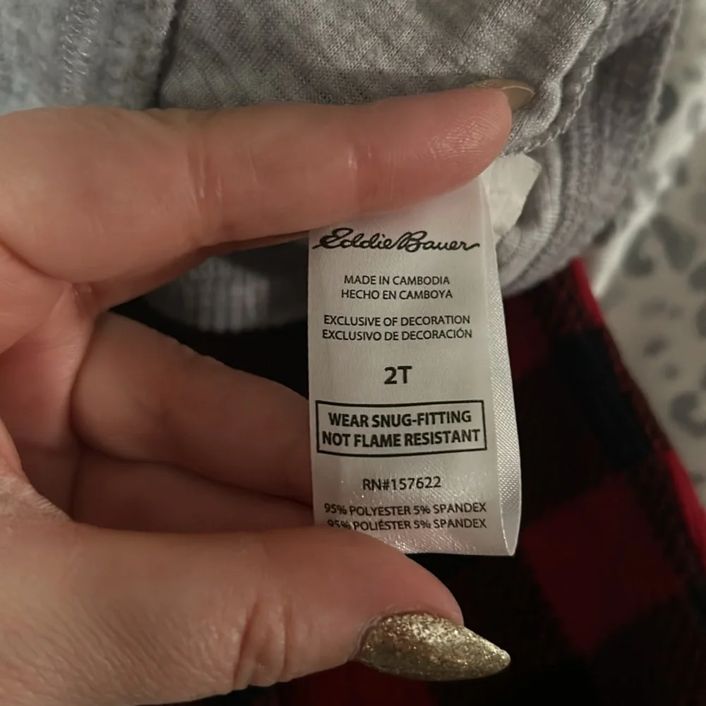 Eddie Bauer Plaid Moose Pajamas - 2T